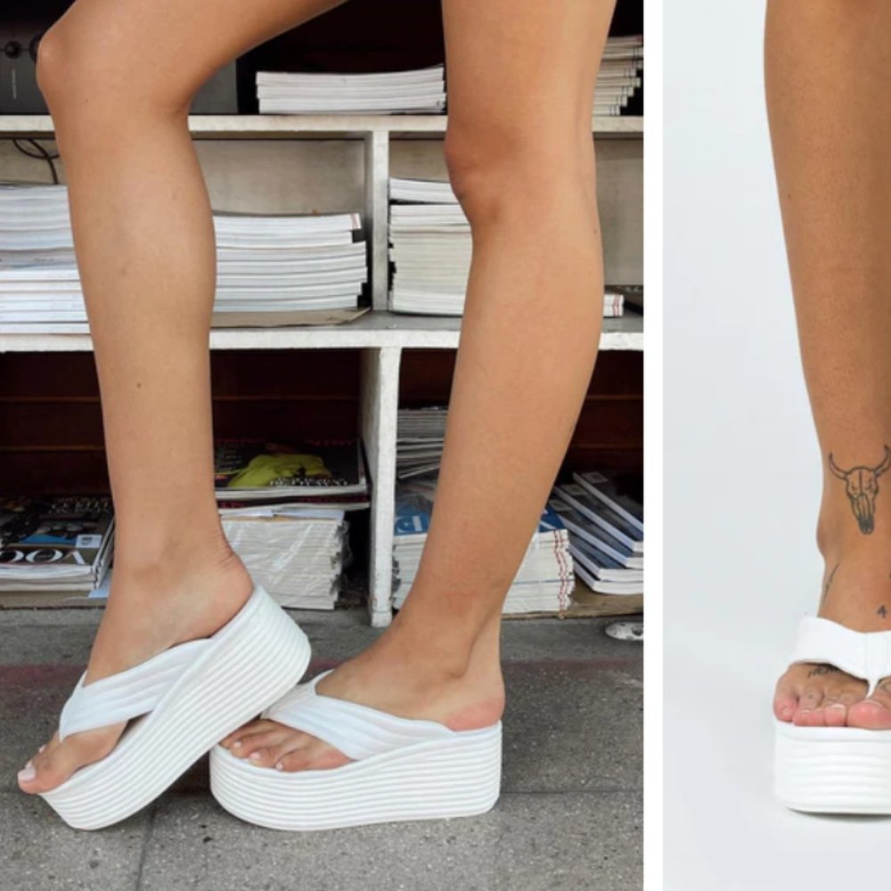 Lola Platform Sandals White